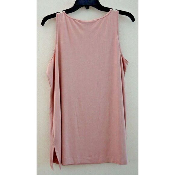 &BASICS KT37-221BL Women's Sz Large Rose Pink Cami Shell Scoop Neck Tank Top - Picture 2 of 7